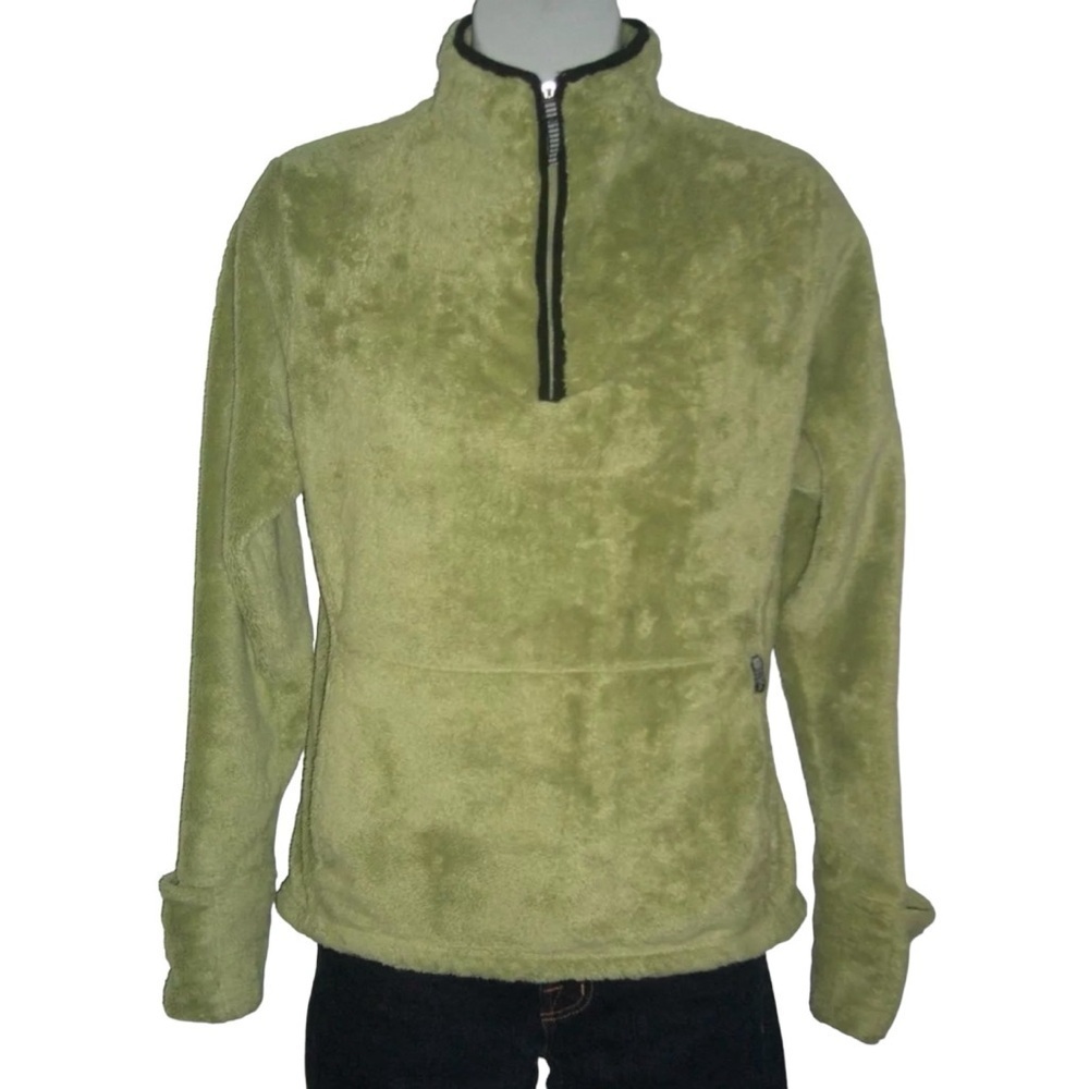 The North Face Fleece Jacket Green Athleisure Hand Warmers Shirt Top Gorpcore S